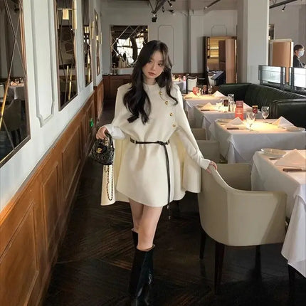 2026 New Style Women's Wool Coats Capes Autumn/Winter Princess Style Wool Cloak Woman