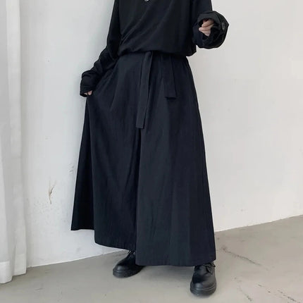 Pantaloni Hakama Samurai Giapponesi, Pantaloni Casual Oversize da Uomo Stile Harajuku, Pantaloni Cinesi Hanfu Tang, Uniformi da Kendo Maschili