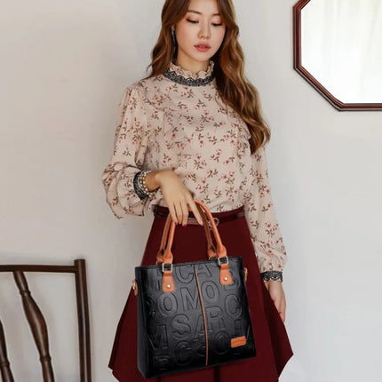 Ladies Large Capacity Leather Shoulder Bag 2025 New Style Urban Simple Tote Bag Women's Single Shoulder Bag Daily Match PlatiNum