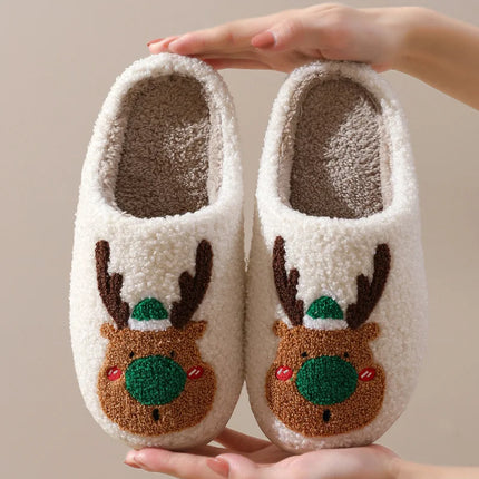 Comwarm Pantofole pelose in pelliccia invernale per donna Scivoli piatti soffici per camera da letto simpatico cartone animato Morbido comfort Scarpe calde in cotone felpato per la casa