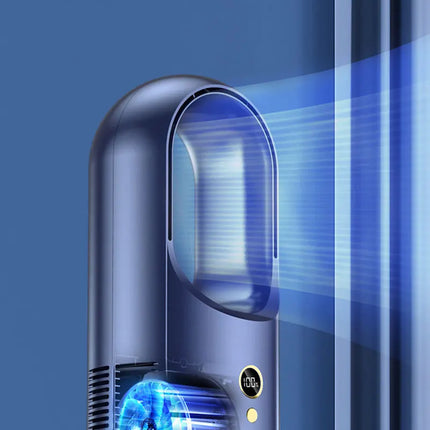 Ventilatore da Terra Senza Pale Ricaricabile, Ventilatore di Raffreddamento per Bambini, Ventilatore di Sicurezza 2000mAh, Raffrescatore d'Aria Domestico con 6 Velocità