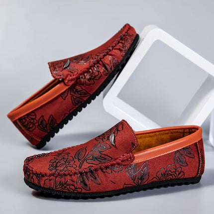 Scarpe da uomo in pelle rosa Designer di lusso Mocassini da uomo casual Mocassini da uomo Traspirante Slip On Flats Guida Zapatillas Hombre