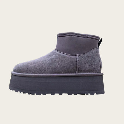 HOE NEW Women's Boots casual shoes low-top leather comfortable warm fashionable height increase wear-resistant soft Size 36-41
