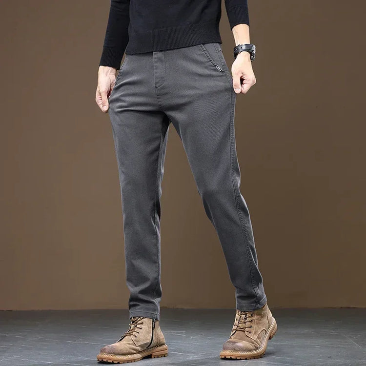 2026 New Autumn Winter Slim Straight Casual Pants Men Business Pants Trousers Male Work Clothes Black Gray Coffee Mens Clothing