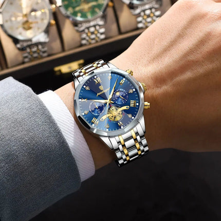 POEDAGAR Orologio da uomo di lusso Top originale impermeabile cronografo luminoso orologio da polso da uomo al quarzo in acciaio inossidabile orologi da uomo Reloj platinumshop