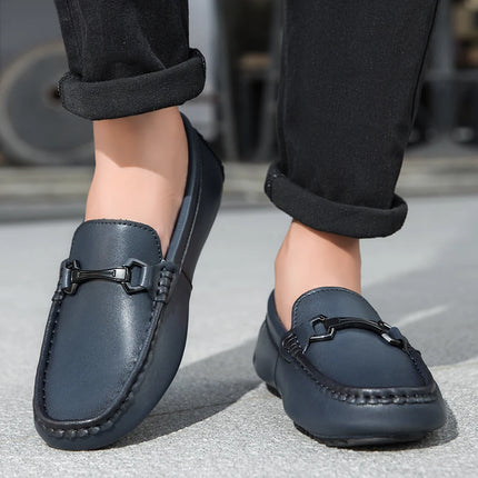 Mocassini in Pelle da Uomo Stile Britannico, Traspiranti, Slip-on, per Guida e Outdoor, Scarpe Casual Classiche Fatte a Mano, Design Elegante