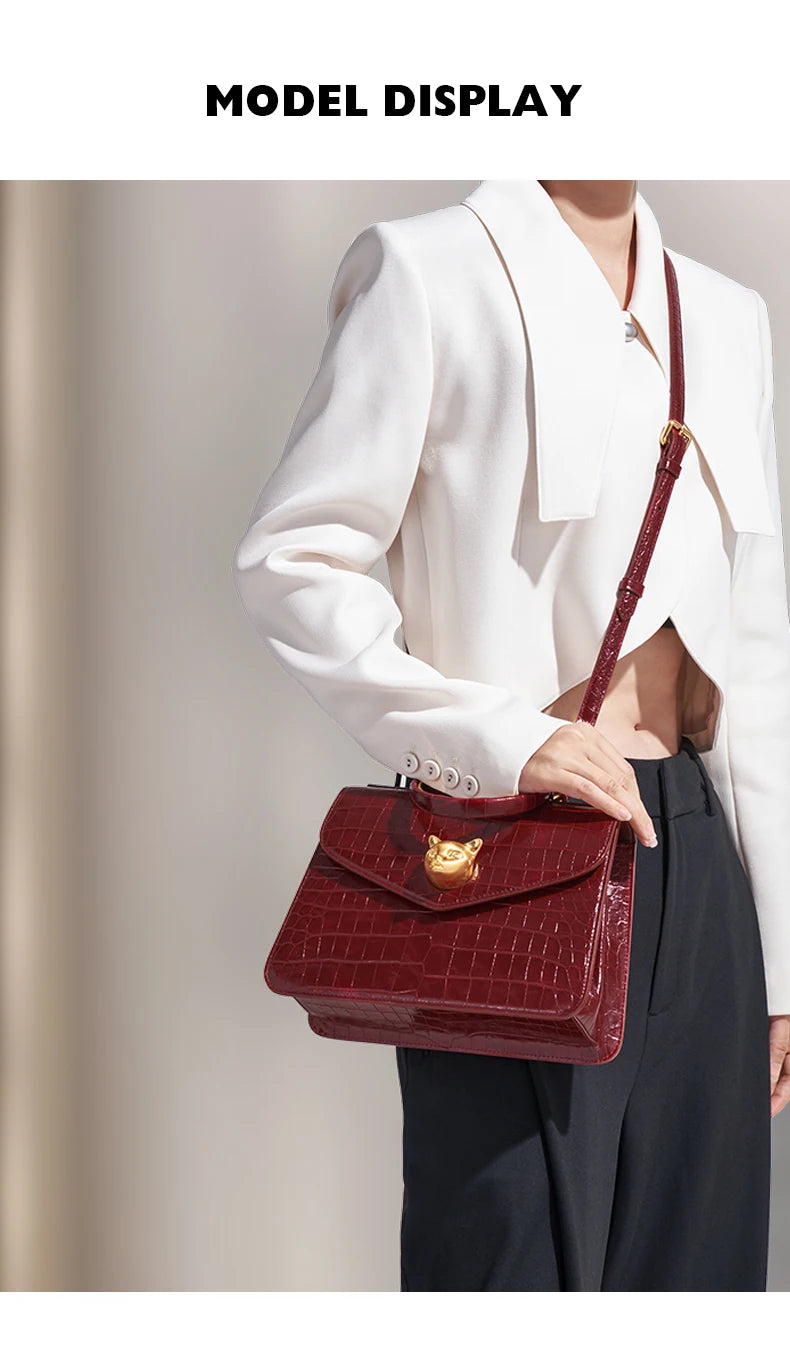 2025 BAFELLI CAT DONNA NUOVA PATTERN CROCODILE IN PELLE FASHION BORSA STYLISH BUSINESS FEMALE IN PELLE BRAND DI LUSSO OL PURSE