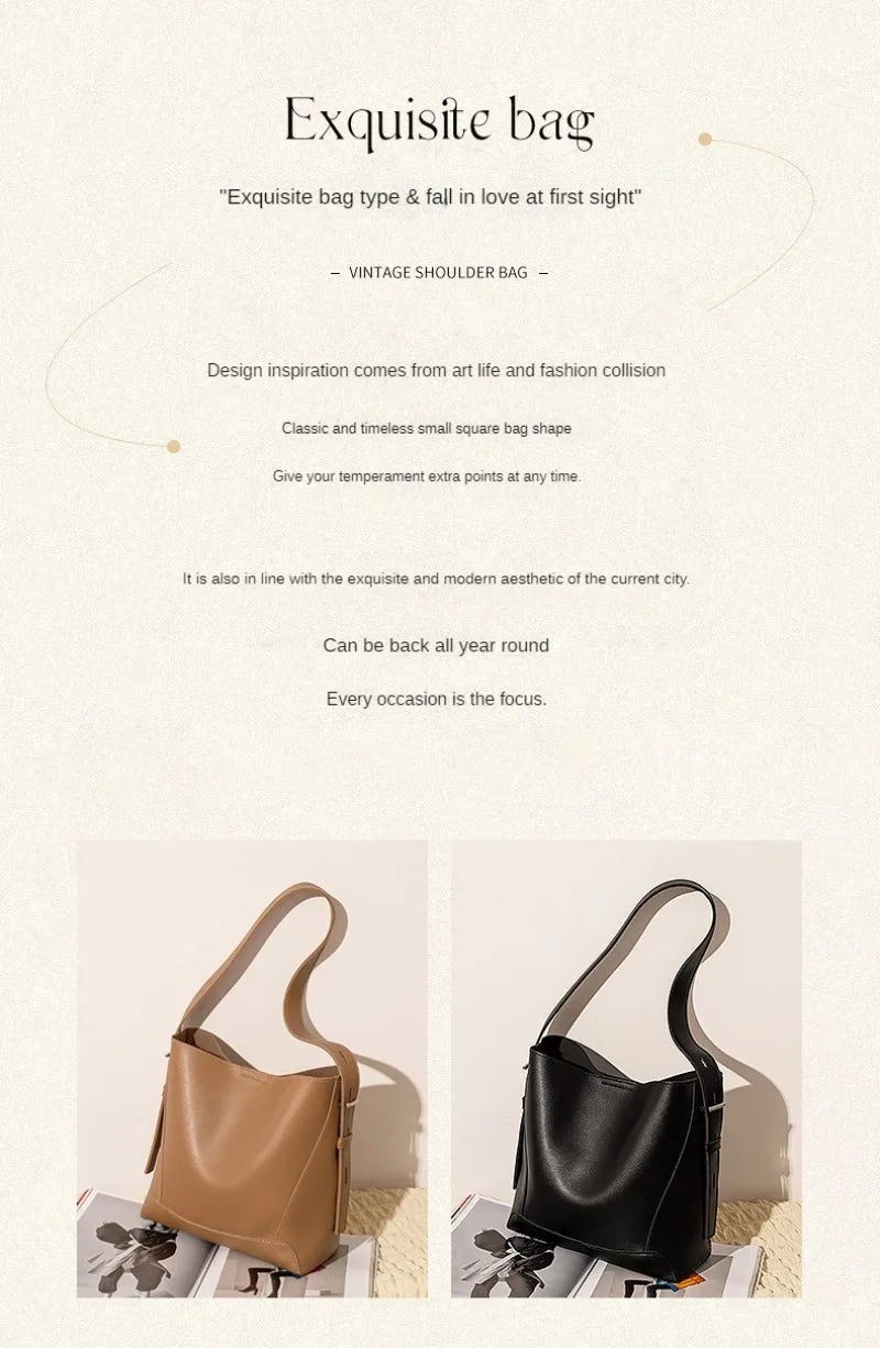 2025 New Fashion Women's Tote Bag High-end Large Capacity Bucket Bag Soft Leather Multifunctional Practical Crossbody Bag Cabas