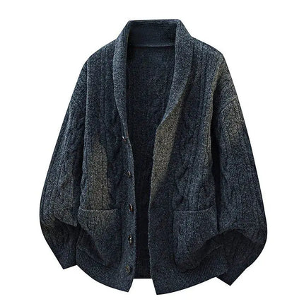 Legible Autumn and Winter Casual Sweater Men Loose Knitted Cardigan Male Round Neck Collar Sweatercoats Man