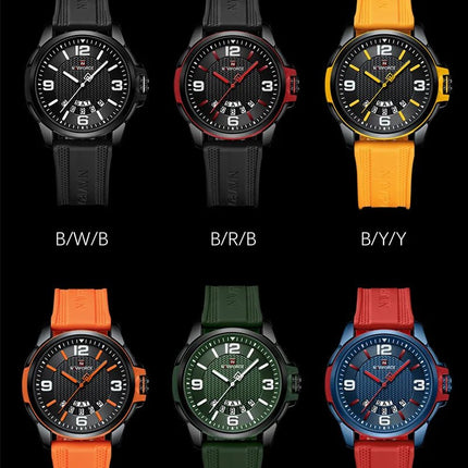 NAVIFORCE Creativo cinturino in TPU orologio da polso maschile moda sportiva 3ATM quarzo impermeabile giorno e data display orologi da uomo Reloj Hombre platinumshop