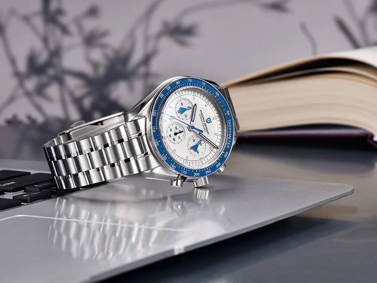 PAGANI DESIGN Nuovo Orologio da Uomo di Lusso al Quarzo con Vetro Zaffiro AR, Cronografo Sportivo Impermeabile 500 ATM, Movimento Giapponese, Luminoso, in Acciaio 316L
