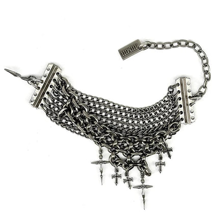 Set di Gioielli Punk Rock per Donne e Uomini, Collane e Anelli con Ciondolo a Croce Gotica, Collezione di Accessori Gioiello Audaci platinumshop