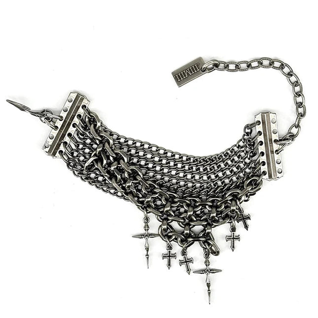 Set di Gioielli Punk Rock per Donne e Uomini, Collane e Anelli con Ciondolo a Croce Gotica, Collezione di Accessori Gioiello Audaci platinumshop