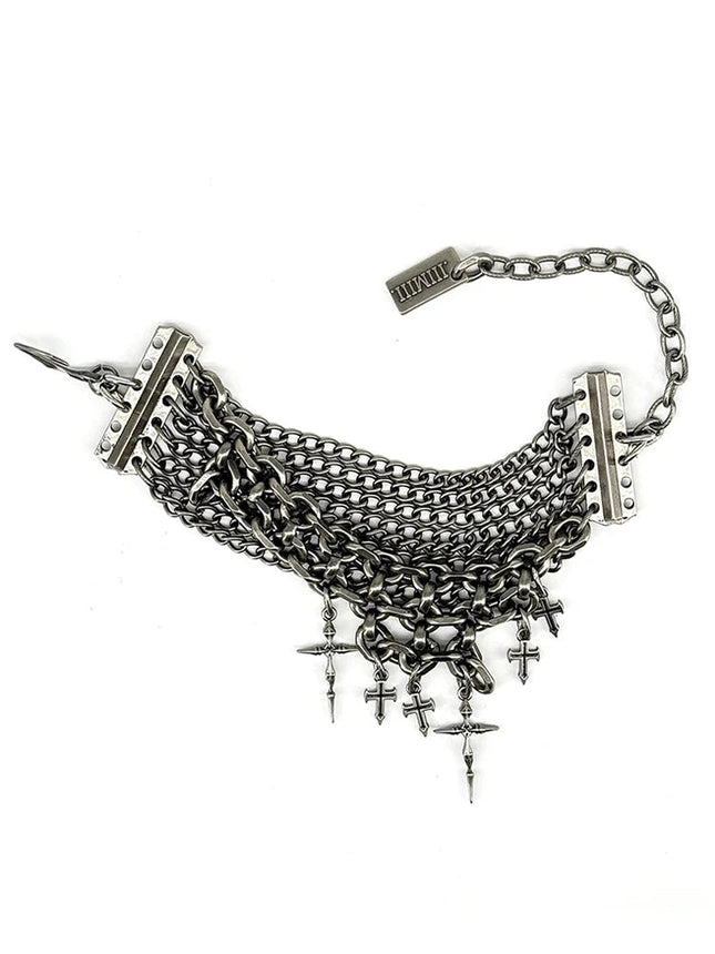 Set di Gioielli Punk Rock per Donne e Uomini, Collane e Anelli con Ciondolo a Croce Gotica, Collezione di Accessori Gioiello Audaci platinumshop