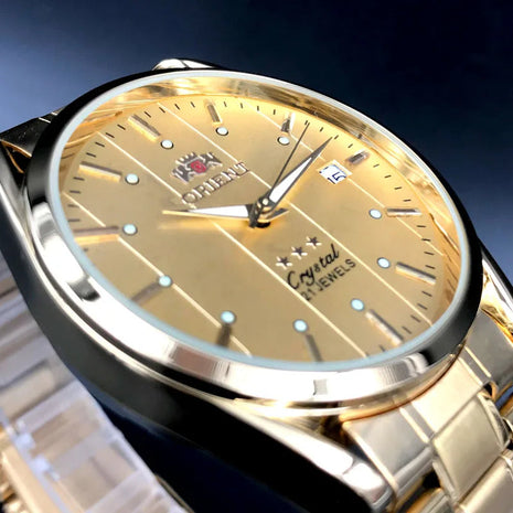 Orient Double Lion Classic Watch Series Orologio da uomo con cinturino in acciaio inossidabile Tourbillon meccanico automatico multifunzione di lusso platinumshop