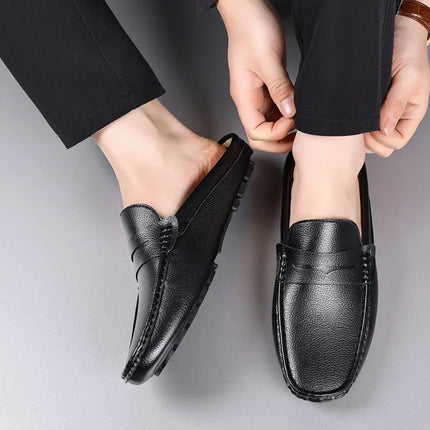 YRZL mocassini estate Slip on mezze scarpe per uomo pantofole in pelle PU Casual traspirante comodi mocassini mocassini scarpe Casual da uomo