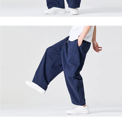 Pantaloni a Gamba Larga da Uomo, Stile Casual Harajuku, Comodi Joggers in Cotone, Pantaloni Cargo Tinta Unita, Abbigliamento Streetwear