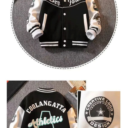 Boys Baseball Uniform Jackets For 3-14 Years Children Clothes For Teenage Boys Sports Outerwear Coat Spring Fashion Sweatshirts