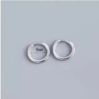 2 pezzi piccoli orecchini a cerchio piccoli Huggie in acciaio inossidabile per le donne cerchio rotondo punk unisex orecchini rock gioielli penetranti della cartilagine PlatiNum