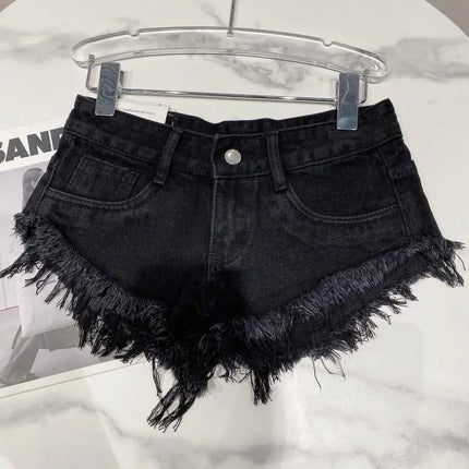 Pantaloncini di jeans Donna High Street Hotsweet Casual Vita bassa Bordi grezzi Fori A-line Stile coreano Y2k Pantaloncini estivi per ragazze piccanti