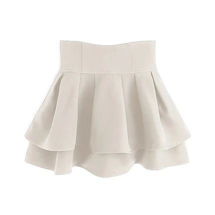 Lautaro Damen-Stufenminirock Frühling Sommer, Schwarz, Süß, Kawaii, Hohe Taille, Cutecore-Kleidung, Japanischer Modestil