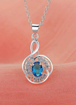 Collana con Ciondolo in Argento Sterling 925 con Zirconi per Donne, Gioielli di Alta Qualità per Matrimoni e Fidanzamenti, Regali di Moda per Feste PlatiNum