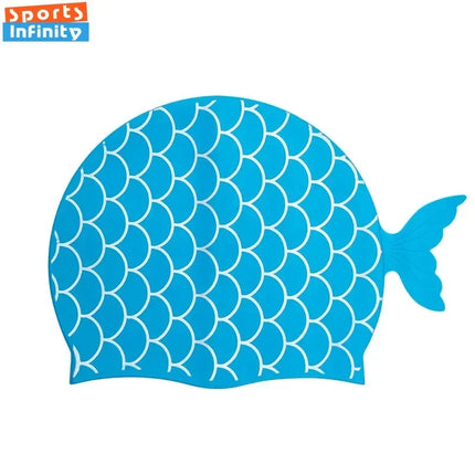 Cuffia da nuoto per bambini Cuffia da nuoto allargata in silicone impermeabile a squame di pesce carino per accessori da nuoto per ragazze dei ragazzi
