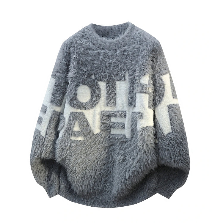 2026 Winter Fashion Sweater Men Casual Knit Pullovers Mens Thick Warm letter pattern Sweaters Men's Daily Warm sweaters male