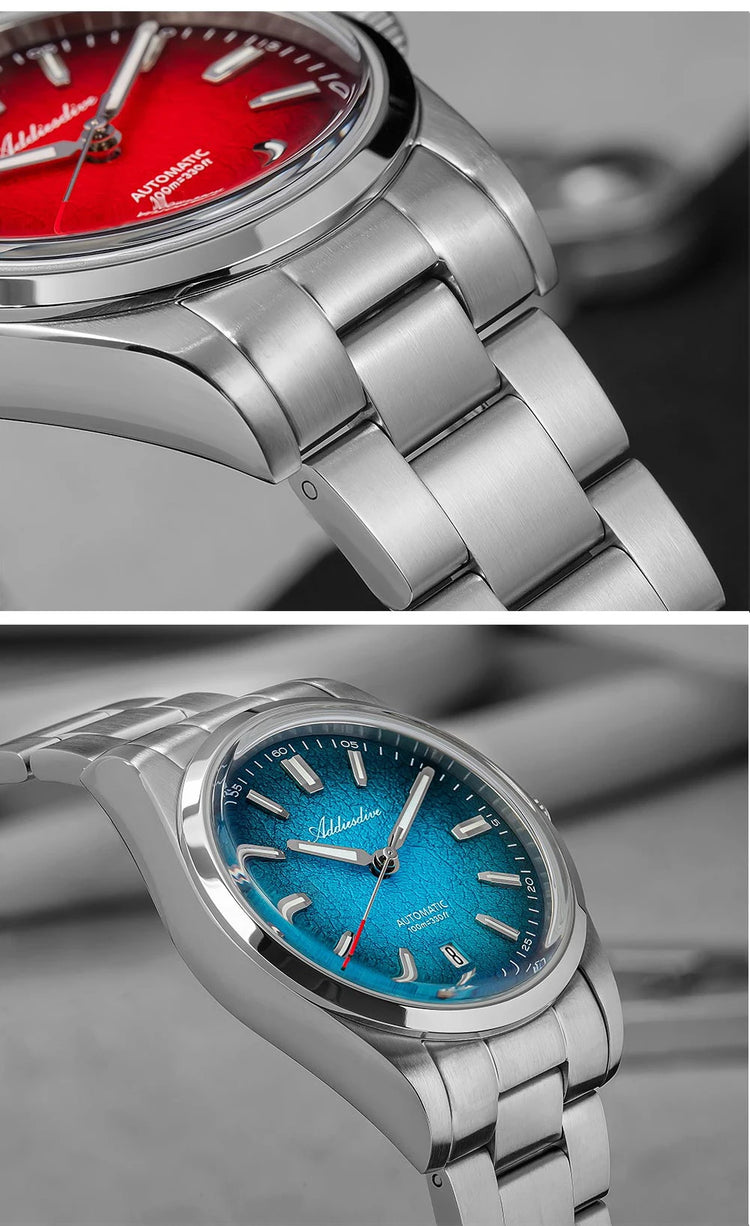 ADDIESDIVE New Men's Watches Mechanical 39mm Bubble Glass Stainless Steel Luminous Luxury Watch 100m Waterproof Automatic Watch