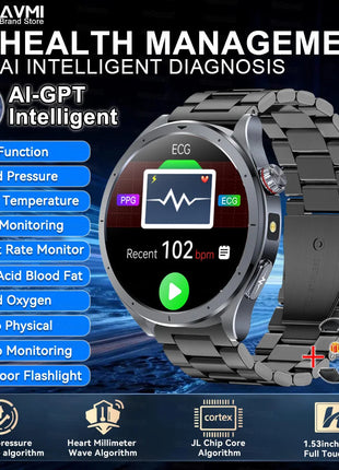 Nuovo Smartwatch 2026 per Analisi del Grasso Corporeo, ECG+PPG, Acido Urico, Pressione Sanguigna, Ossigeno nel Sangue, Orologio con Chiamate per Uomini e Donne platinumshop