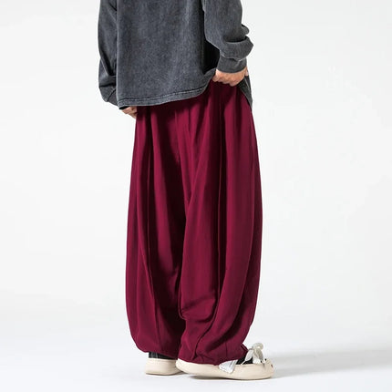 Pantaloni a Gamba Dritta da Uomo, Casual e alla Moda, con Vita Alta Elasticizzata, Stile Harajuku, Larghi, Streetwear, Taglie Fino a 5XL