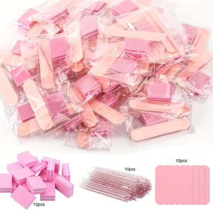 1set-30pcs Nail Care Kit: Mini Files, Buffers & Sticks - Perfect for Jewelry Polishing & Manicures