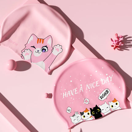 Cartoon Swimming Cap Kids Waterproof Printed Swim Cap for Boys Girls Ear Protection Bathing Cap Pool Accessories