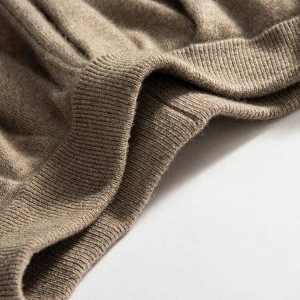 Women's Cashmere Umbrella Skirts Autumn Winter Basic Office Lady Classics 100% Cashmere Knitted A-Line High Waist Pockets Dress PlatiNum