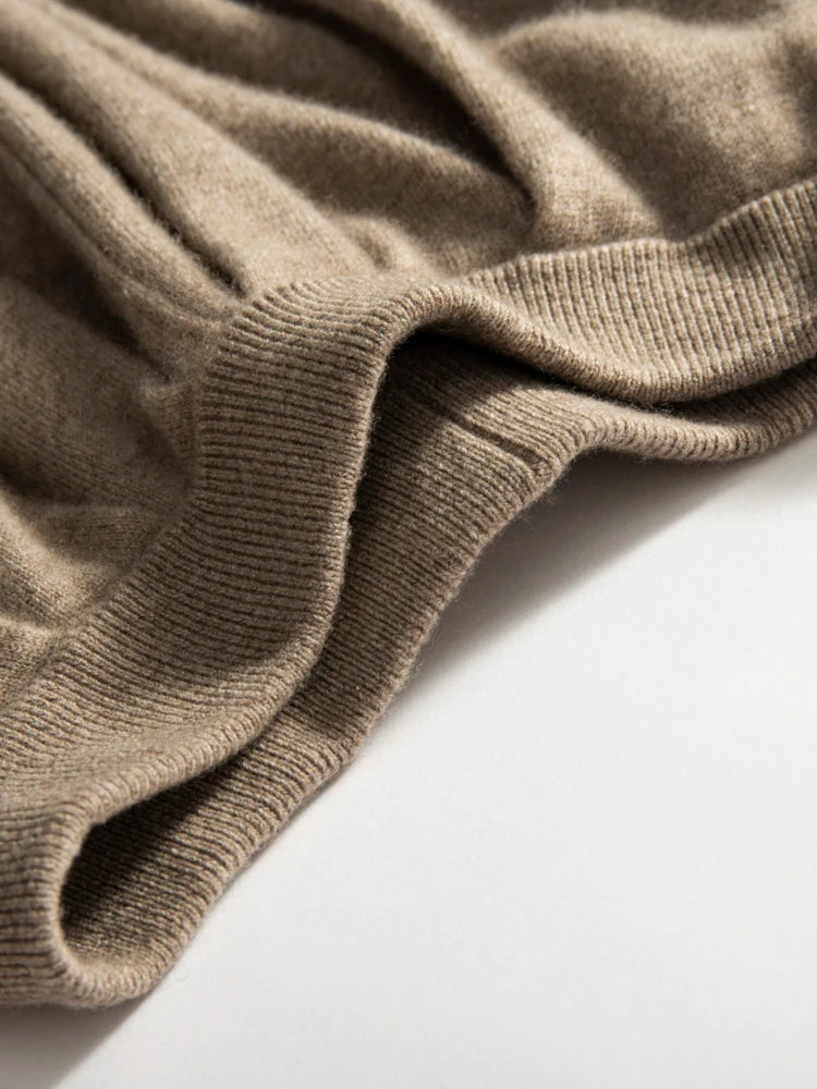 Women's Cashmere Umbrella Skirts Autumn Winter Basic Office Lady Classics 100% Cashmere Knitted A-Line High Waist Pockets Dress PlatiNum