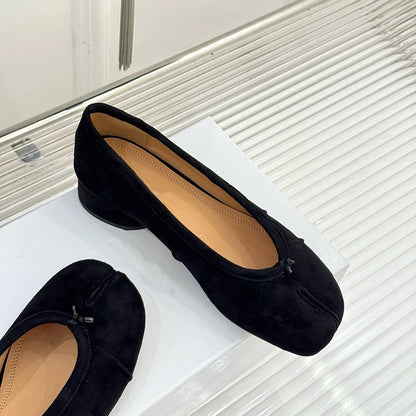 Roundtoe midheel shoes Womens Genuine leather High heels Sheepskin Pleated Tibi splittoe shoes Women Mary Jane shoes Designer