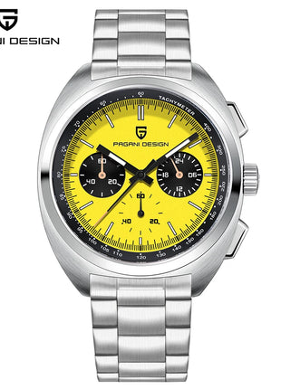 Orologio da Uomo PAGANI DESIGN con Quadrante Giallo, Cronografo al Quarzo, Movimento Giapponese VK63, Vetro Zaffiro, Impermeabile, Novità 2026