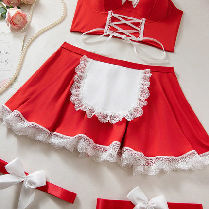 Women Transparent Bra And Panty Garter Underwear Set Hot Erotic Sexy Costumes Underwear Open Bra Thong Sexy Lingerie Sets