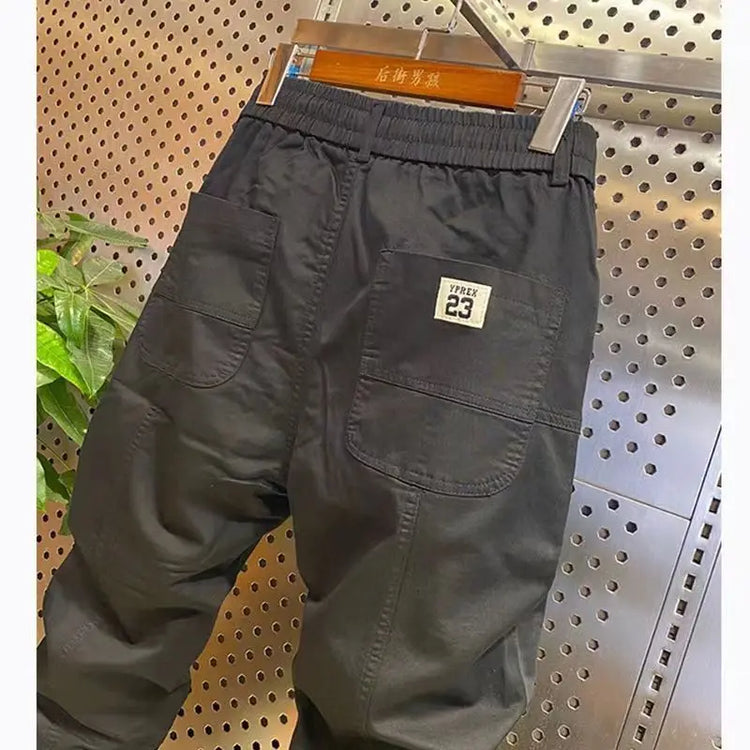 2026 Summer New Men's Casual Pants Solid Color Versatile Slimming Dad Trousers Solid Color Jogger Cargo Pant