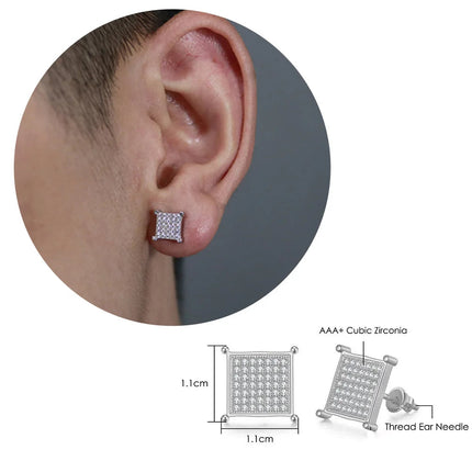Rock Hip Hop ghiacciato orecchino a perno per uomo uomo Set completo zircone oro Piercing accessori per l'orecchio Punk Hippie Trend gioielli Dropship platinumshop