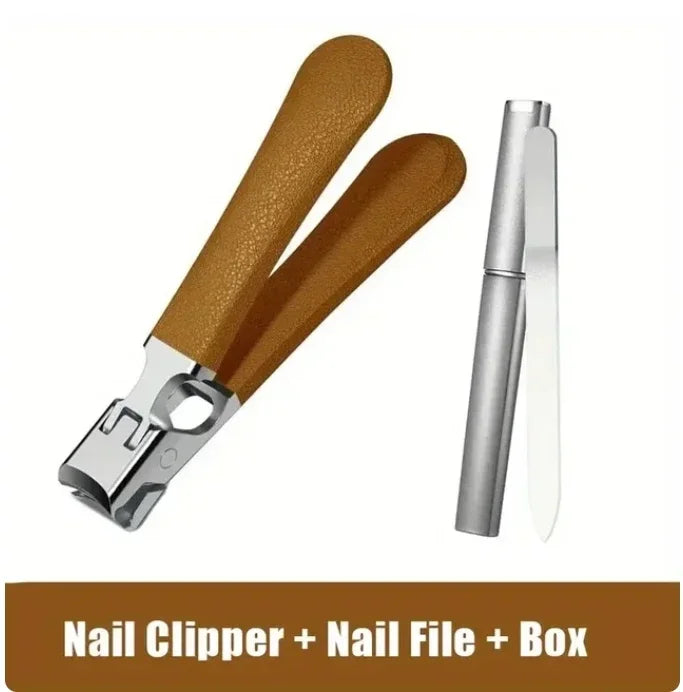 Professional Stainless Steel Nail Clippers Set for Thick Nails Anti-Splash Sharp Trimmer Nail Pedicure Manicure Tools for Men 2028