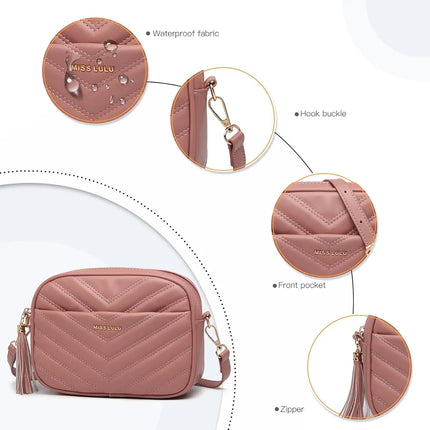 Elegante borsa a tracolla KONO in pelle PU con nappe a forma di V, compatta e versatile, perfetta per l'uso quotidiano e come regalo.