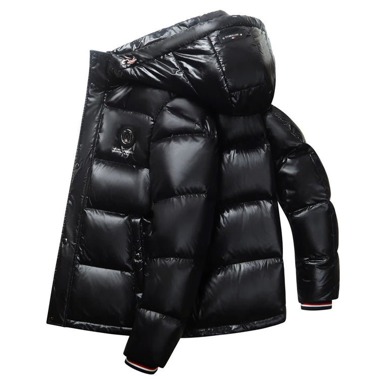 Men Down Jacket 2025 Trendy White Duck Down Thick Cold Proof Warm Hooded Pike Coat Outdoor Casual Winter Zipper Puffer Jacket