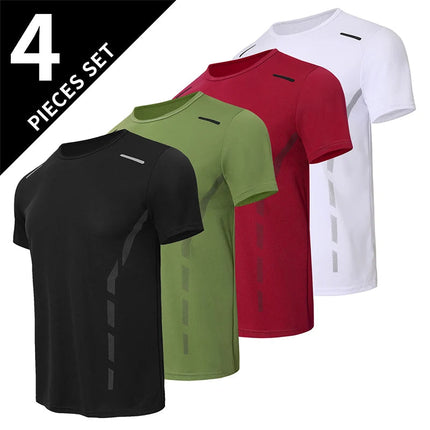 Tuta sportiva da uomo ad asciugatura rapida 1/2/4 pezzi T-shirt casual traspirante a maniche corte Tasca Pantaloncini versatili per adolescenti da indossare platinumshop