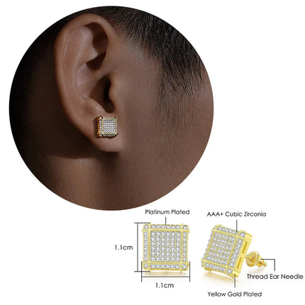 Rock Hip Hop ghiacciato orecchino a perno per uomo uomo Set completo zircone oro Piercing accessori per l'orecchio Punk Hippie Trend gioielli Dropship platinumshop