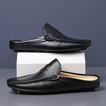 YRZL mocassini estate Slip on mezze scarpe per uomo pantofole in pelle PU Casual traspirante comodi mocassini mocassini scarpe Casual da uomo
