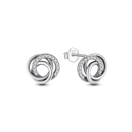 Orecchini Originali in Argento Sterling 925, Modello 2026, a Perno e a Cerchio con Cristalli, per Donna, in Oro Rosa, con Corona, Cuore, Infinito, Ape, Gioielli platinumshop