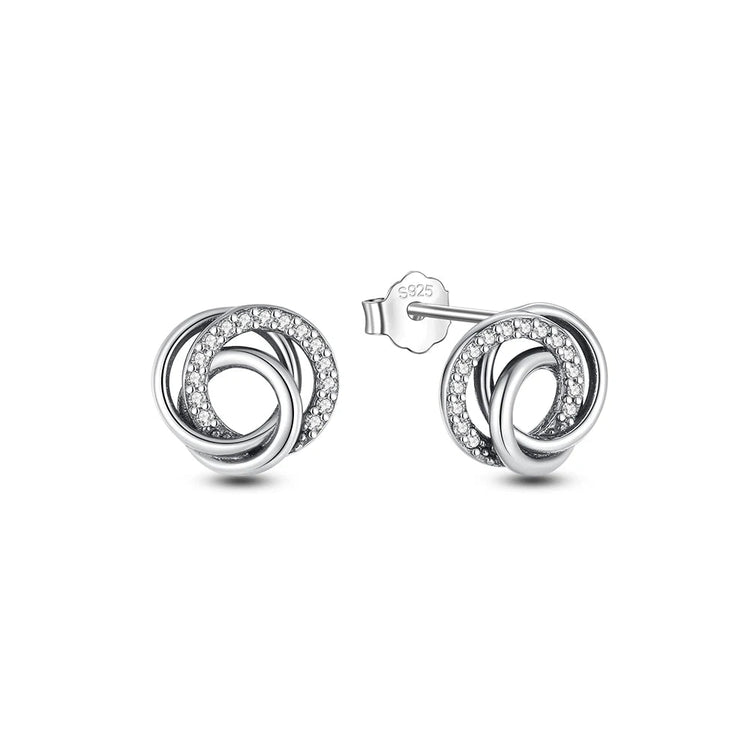 Orecchini Originali in Argento Sterling 925, Modello 2026, a Perno e a Cerchio con Cristalli, per Donna, in Oro Rosa, con Corona, Cuore, Infinito, Ape, Gioielli platinumshop