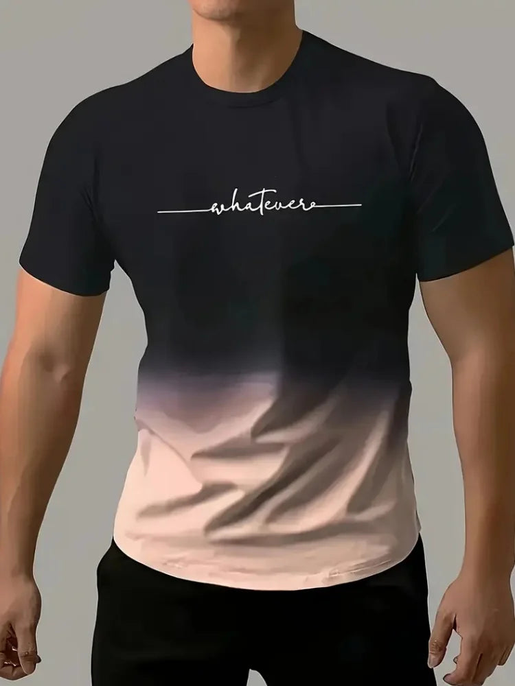 Abbigliamento da uomo semplice stampato T-shirt da uomo oversize moda Estate Outdoor traspirante da