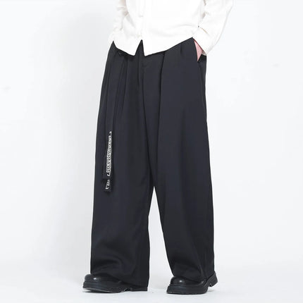 Pantaloni da uomo in stile giapponese con stampa Ukiyo-e, pantaloni comodi e alla moda, pantaloni larghi da uomo, pantaloni casual a gamba dritta da uomo